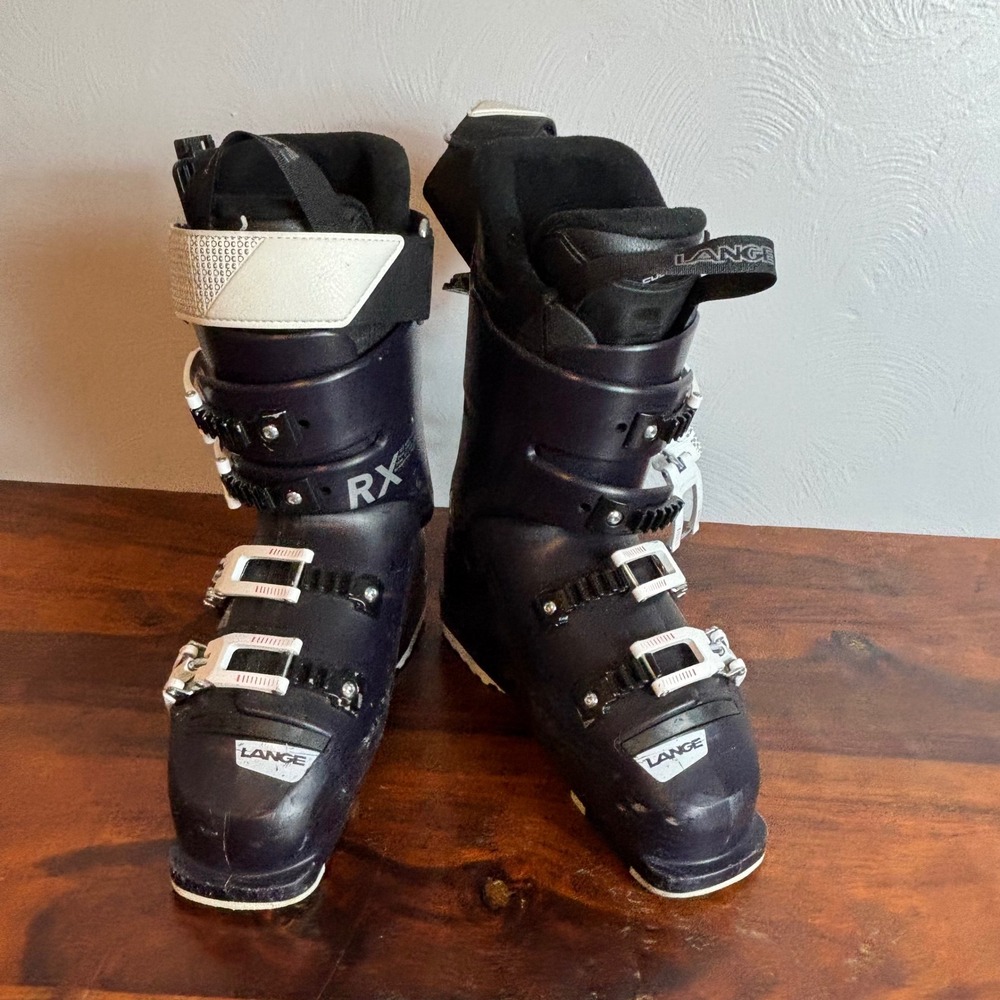Lange RX 110‎ W Womens Ski Boots Navy Blue 23.5 276mm 100mm Last Dual Core